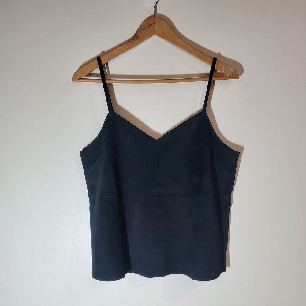 Naked Zebra "Suede like" black camisole spaghetti straps size small‎